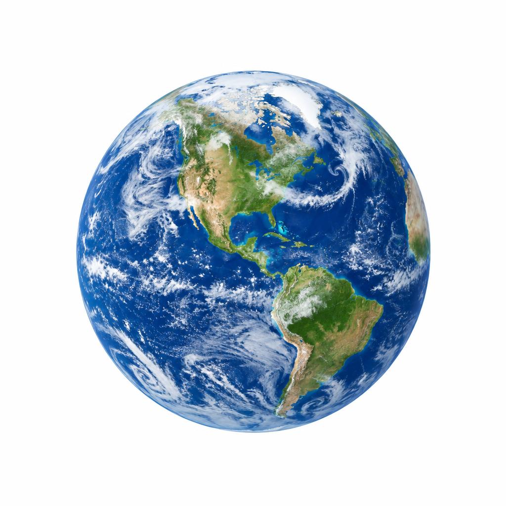 Globe of the Earth centered on North and South America, showing the Central (UTC-6) and Eastern (UTC-5) time zones